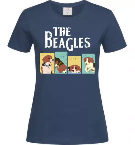 Женская футболка The Beagles Темно-синий фото