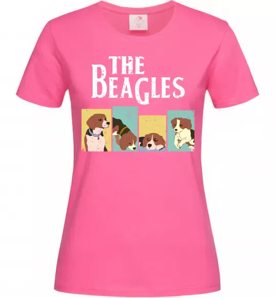 Женская футболка The Beagles Ярко-розовый фото