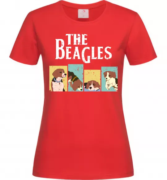 Женская футболка The Beagles Красный фото