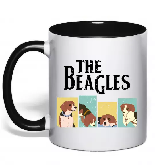 Чашка с цветной ручкой The Beagles Черный фото