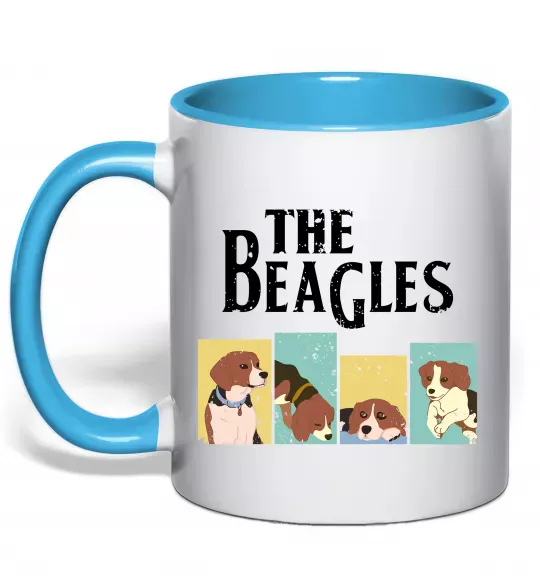 Чашка с цветной ручкой The Beagles Голубой фото