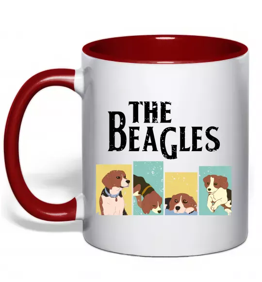 Чашка с цветной ручкой The Beagles Красный фото