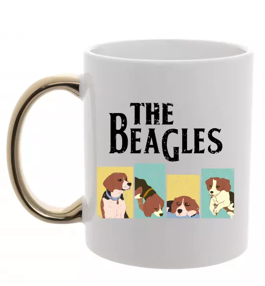 Чашка с цветной ручкой The Beagles Золото фото