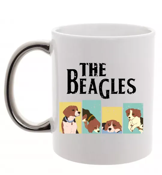 Чашка с цветной ручкой The Beagles Серебро фото