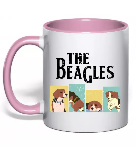 Чашка с цветной ручкой The Beagles Нежно розовый фото