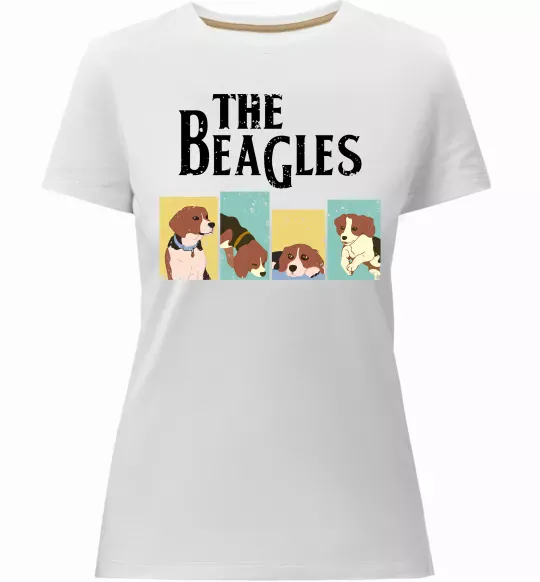 Жіноча преміум футболка The Beagles Білий фото