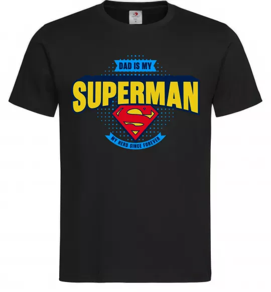 Чоловіча футболка Dad is my Superman Чорний фото