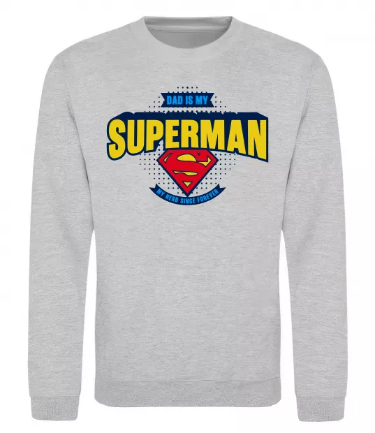 Свитшот Dad is my Superman Серый меланж фото