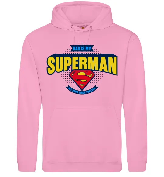 Женская толстовка (худи) Dad is my Superman Розовый фото
