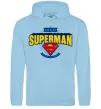 Женская толстовка (худи) Dad is my Superman Голубой фото