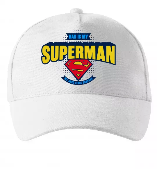 Кепка Dad is my Superman Білий фото