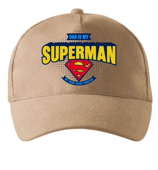 Кепка Dad is my Superman Песочный фото
