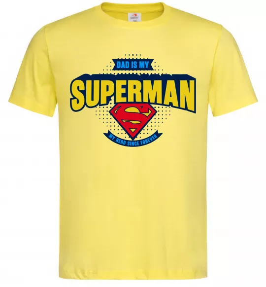 Чоловіча футболка Dad is my Superman Лимонний фото