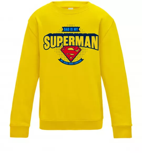 Детский Свитшот Dad is my Superman Солнечно желтый фото