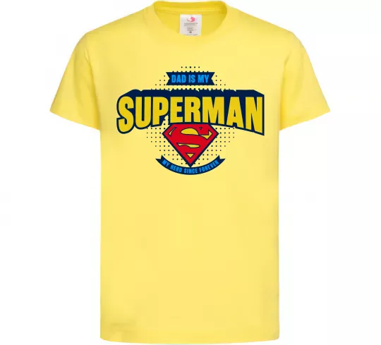 Детская футболка Dad is my Superman Лимонный фото