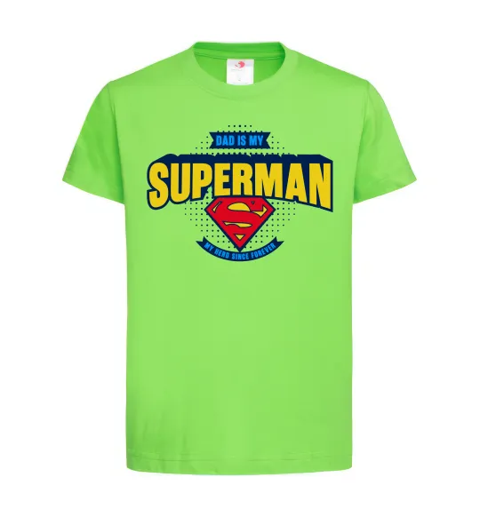Детская футболка Dad is my Superman Лаймовый фото