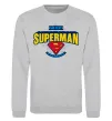 Свитшот Dad is my Superman Серый меланж фото
