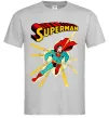 Мужская футболка Superman lightning Серый фото