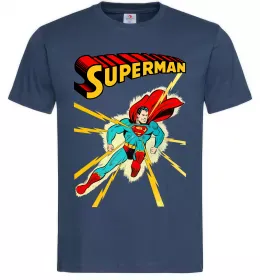 Мужская футболка Superman lightning Темно-синий фото
