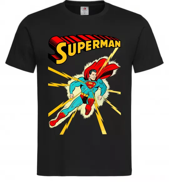 Мужская футболка Superman lightning Черный фото