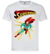 Мужская футболка Superman lightning Белый фото
