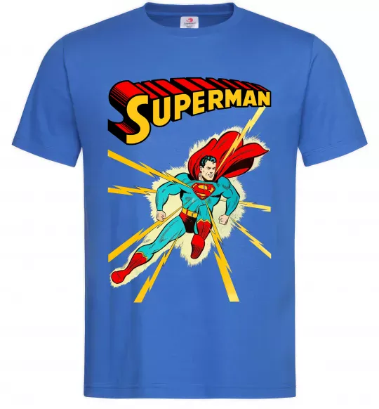 Мужская футболка Superman lightning Ярко-синий фото