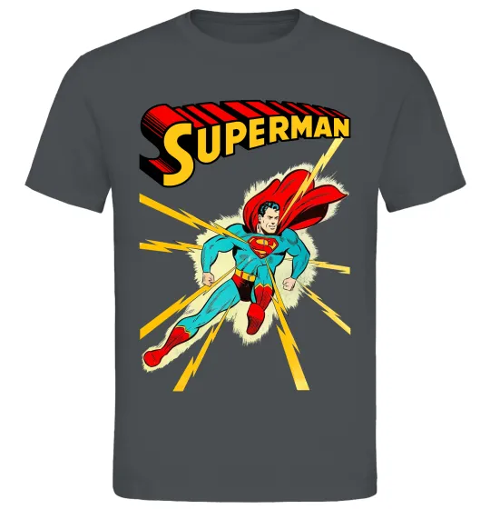 Мужская футболка Superman lightning Графит фото