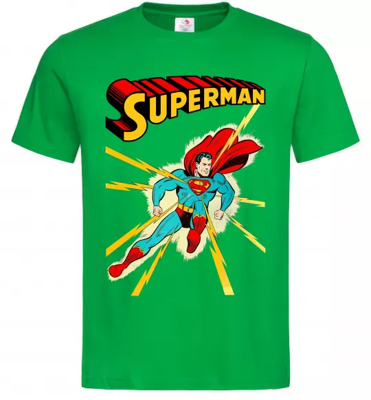 Мужская футболка Superman lightning Зеленый фото