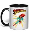 Чашка с цветной ручкой Superman lightning Черный фото