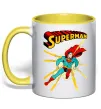 Чашка з кольоровою ручкою Superman lightning Лимонний фото