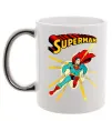 Чашка с цветной ручкой Superman lightning Серебро фото