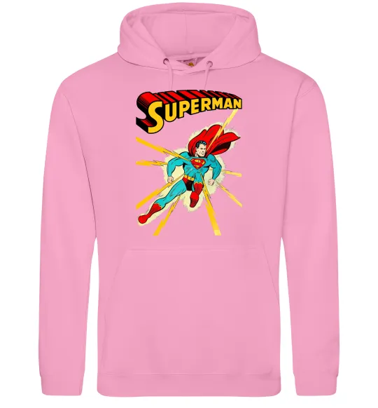 Мужская толстовка (худи) Superman lightning Розовый фото