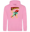 Мужская толстовка (худи) Superman lightning Розовый фото