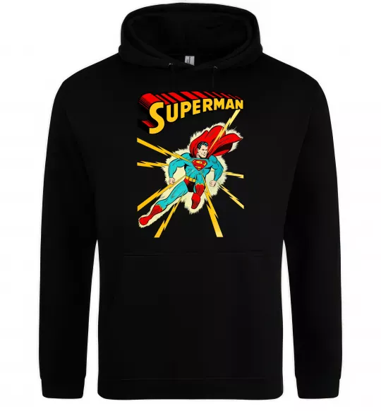 Чоловіча толстовка (худі) Superman lightning Чорний фото