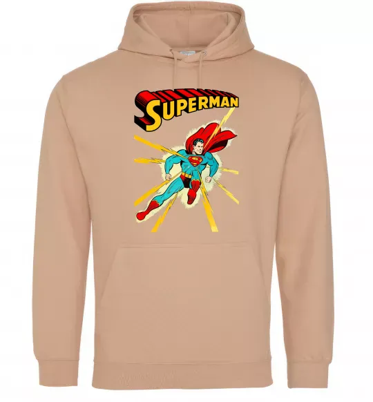Чоловіча толстовка (худі) Superman lightning Пісочний фото