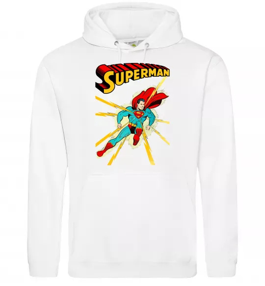 Жіноча толстовка (худі) Superman lightning Білий фото