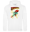 Жіноча толстовка (худі) Superman lightning Білий фото