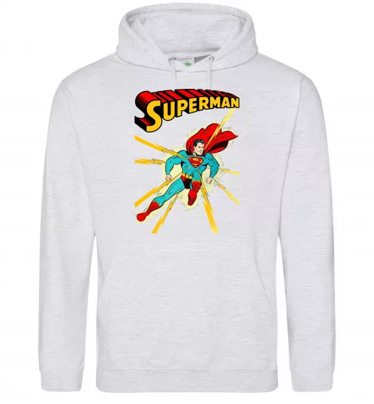 Жіноча толстовка (худі) Superman lightning Сірий меланж фото