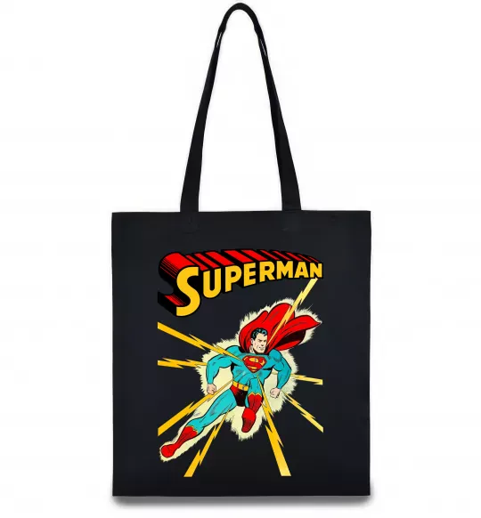 Еко-сумка Superman lightning Чорний фото