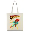 Еко-сумка Superman lightning Бежевий фото