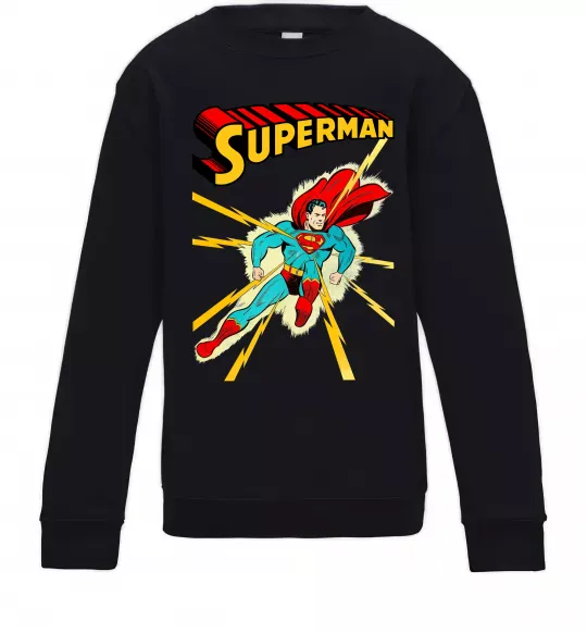Детский Свитшот Superman lightning Черный фото