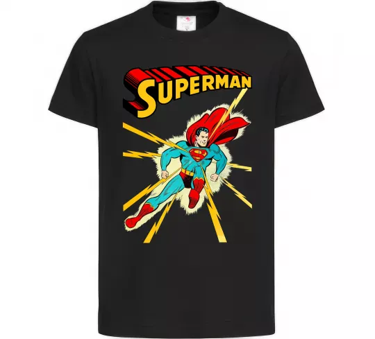 Детская футболка Superman lightning Черный фото