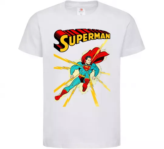 Детская футболка Superman lightning Белый фото