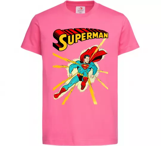 Детская футболка Superman lightning Ярко-розовый фото