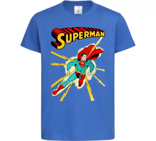 Детская футболка Superman lightning Ярко-синий фото