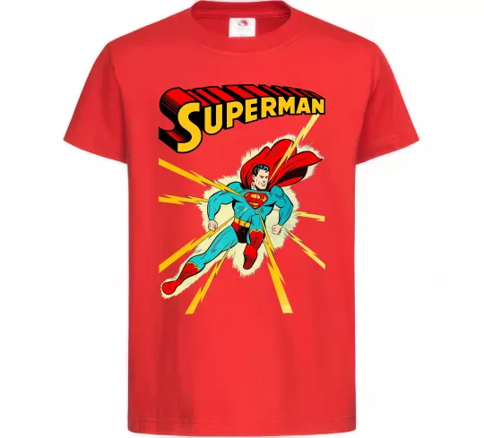 Детская футболка Superman lightning Красный фото