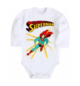 Детский боди Superman lightning Белый фото