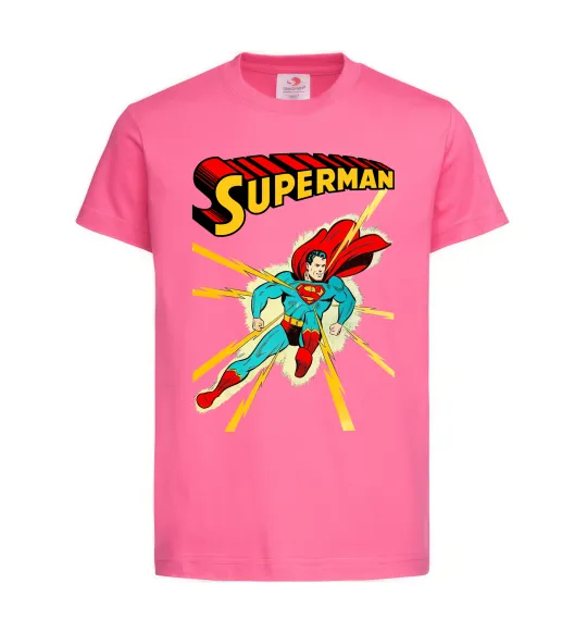Детская футболка Superman lightning Ярко-розовый фото