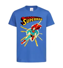 Детская футболка Superman lightning Ярко-синий фото