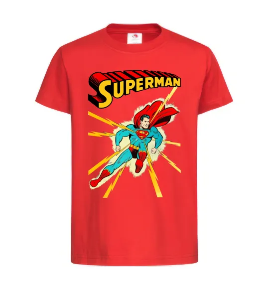 Детская футболка Superman lightning Красный фото